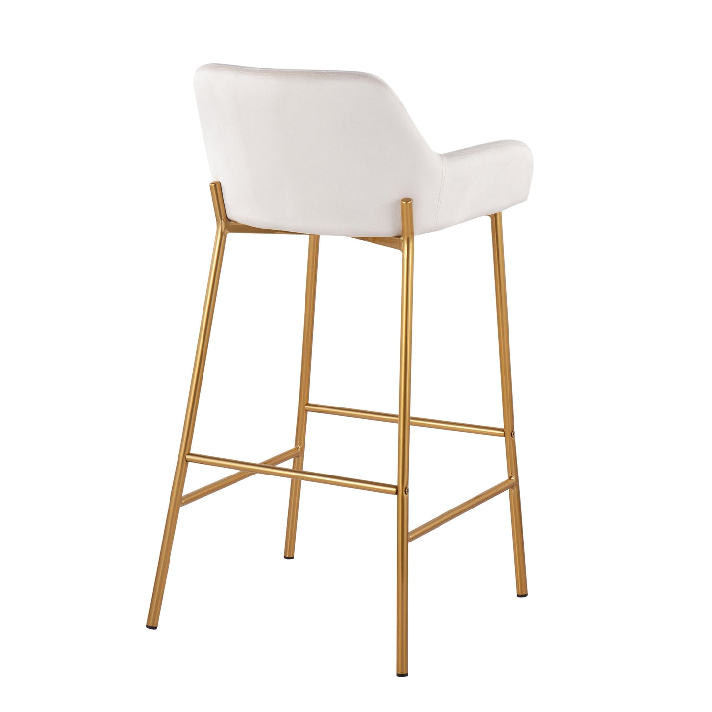 Daniella - Contemporary / Glam Fixed Height Bar Stool (Set of 2) - Gold / White