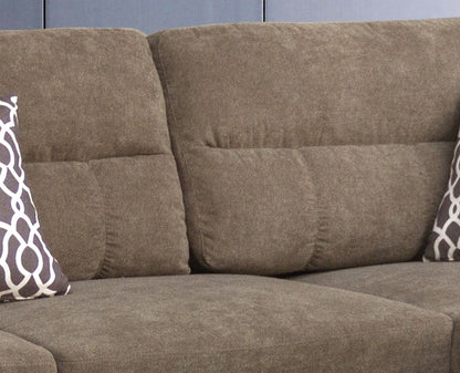 Diego - Sectional Sofa With Right Facing Chaise Storage Ottoman And 2 Accent Pillows - Brown
