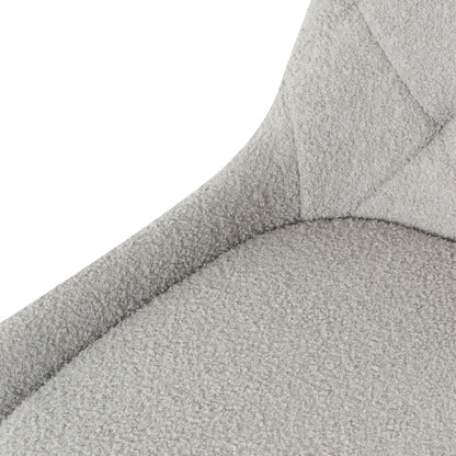 Modern Teddy Velvet Fabric Dining Chair With Gold Plated 5 Claw Legs - Gray