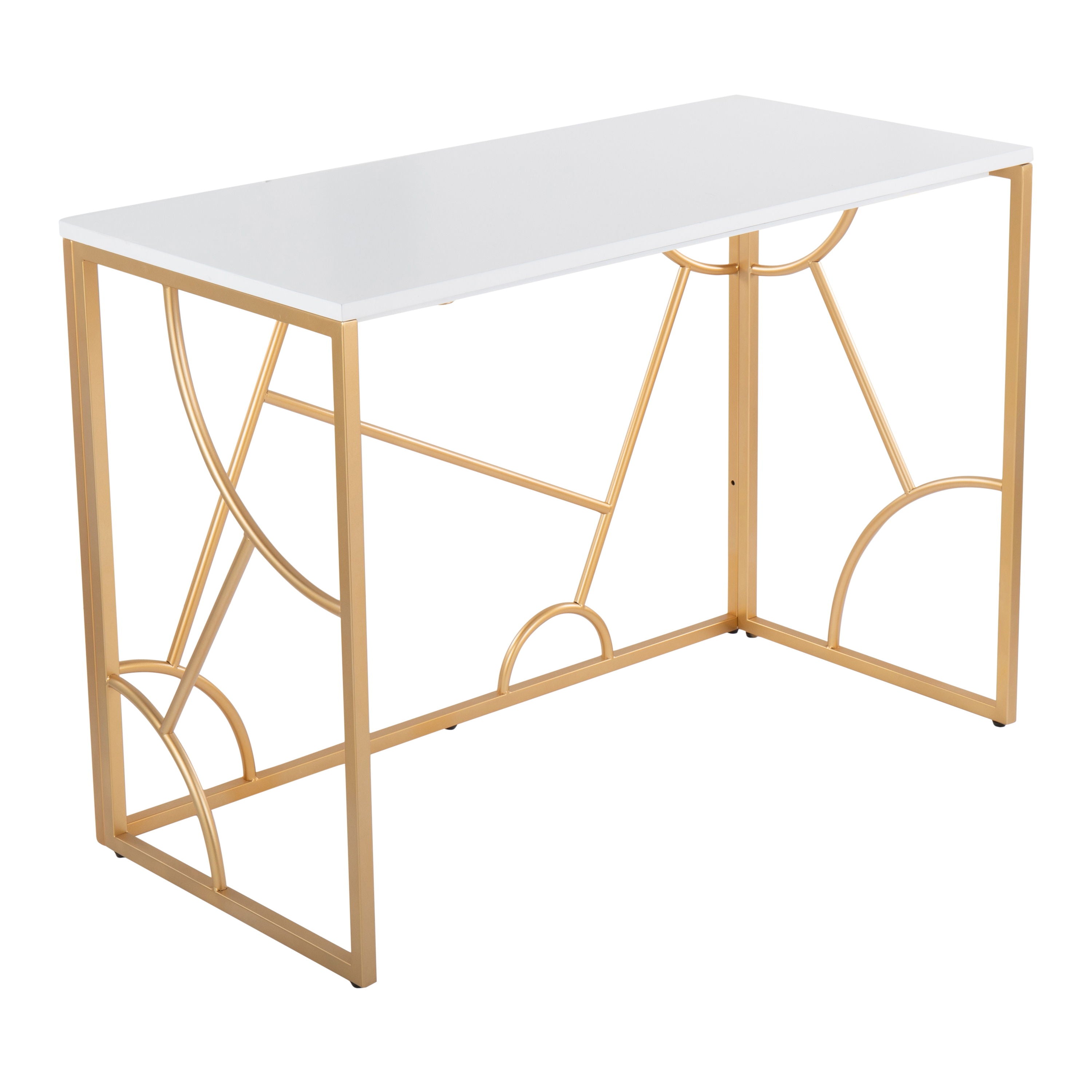 Constellation - Contemporary Desk - Gold / White