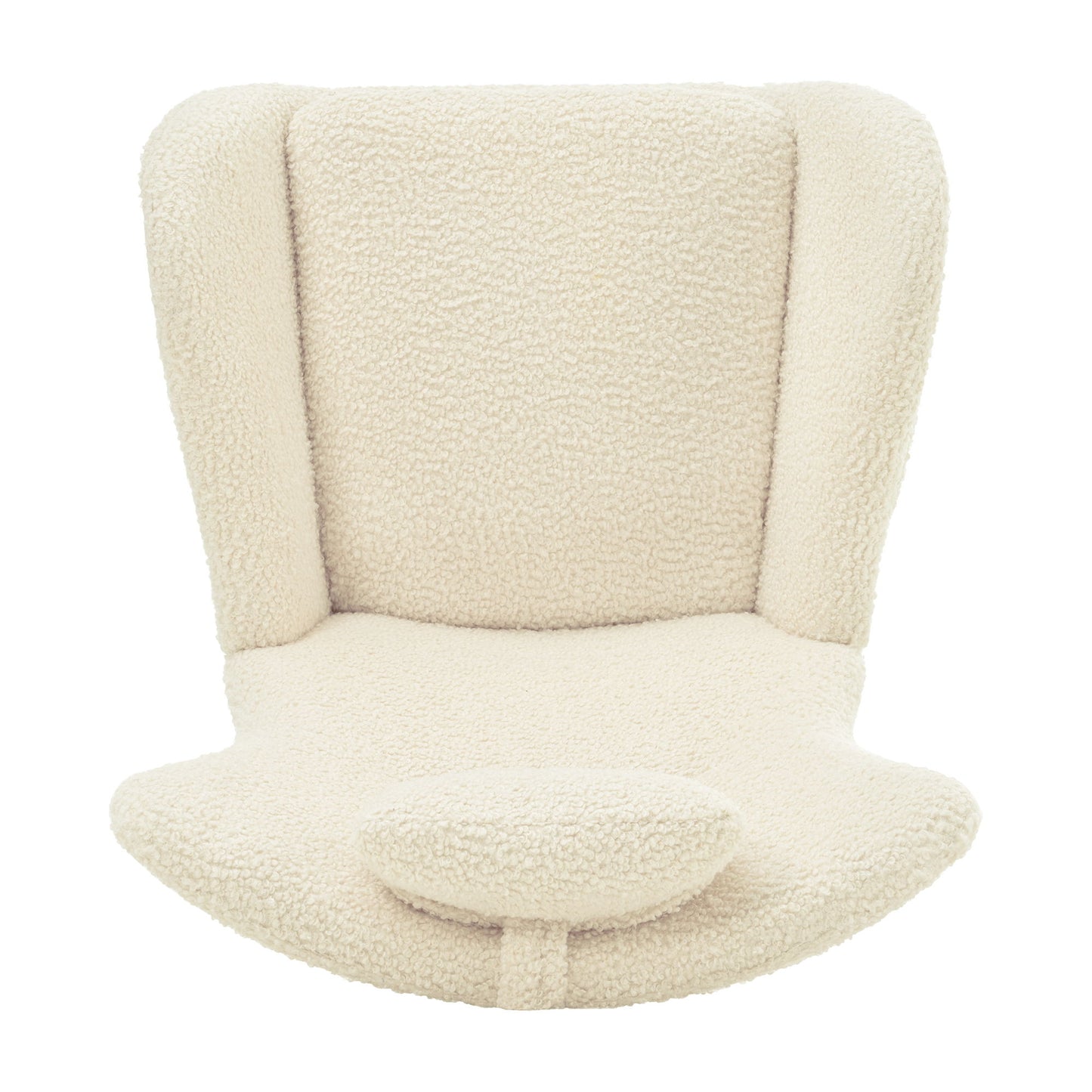 Rocking Chair Nursery, Teddy Upholstered Rocker Glider Chair With High Backrest, Adjustable Headrest & Pocket, Comfy Glider Chair For Nursery, Bedroom, Living Room, Offices, Rubber Wood - Beige