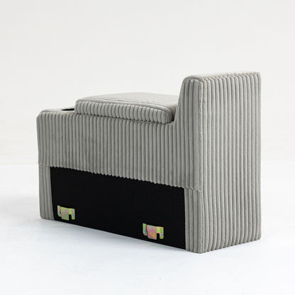 Modular Sofa Coffee Table Module With Storage Function, Cupholders, USB Ports For Living Room Apartment - Gray