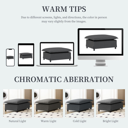Ottoman Module For Modular Sectional Sofa Wide Seat - Gray