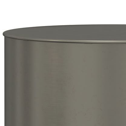 Curtis - Metal Cylinder Accent Table - Ombre Black / Silver