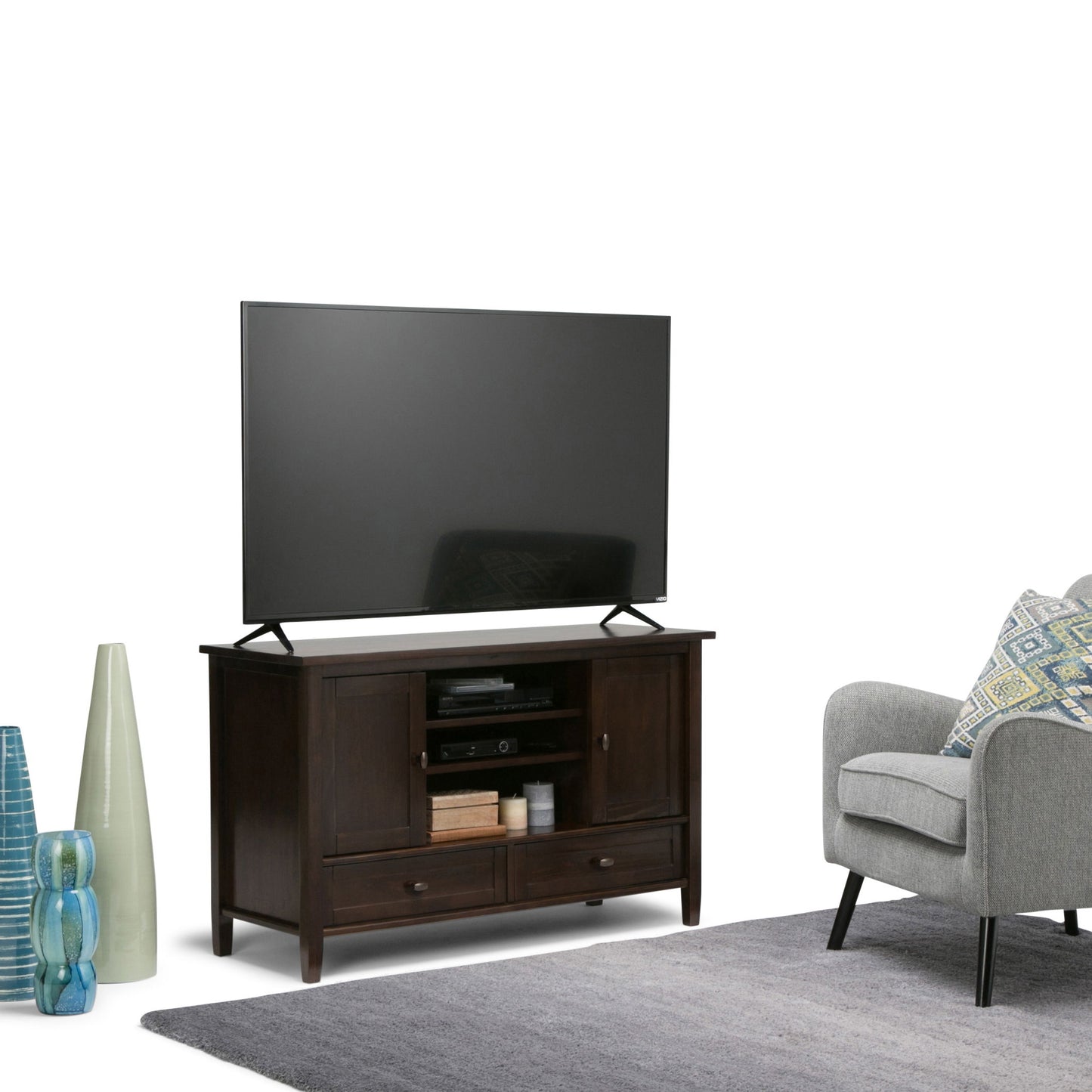 Warm Shaker - TV Media Stand - Tobacco Brown