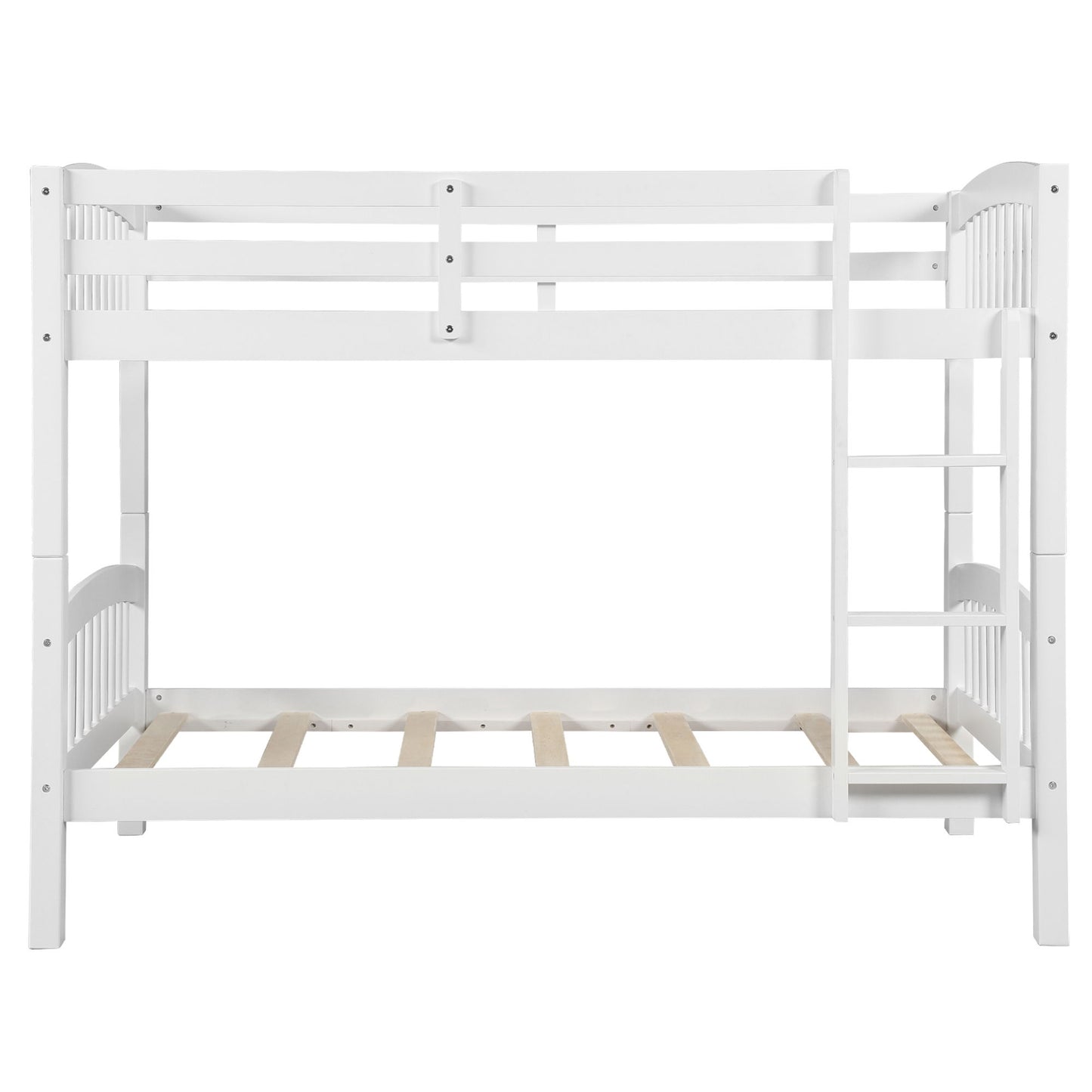 Twin Over Twin Bunk Bed & Ladder - White