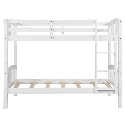 Twin Over Twin Bunk Bed & Ladder - White