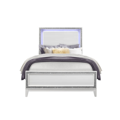 Almera - Full Bed - Glitter White