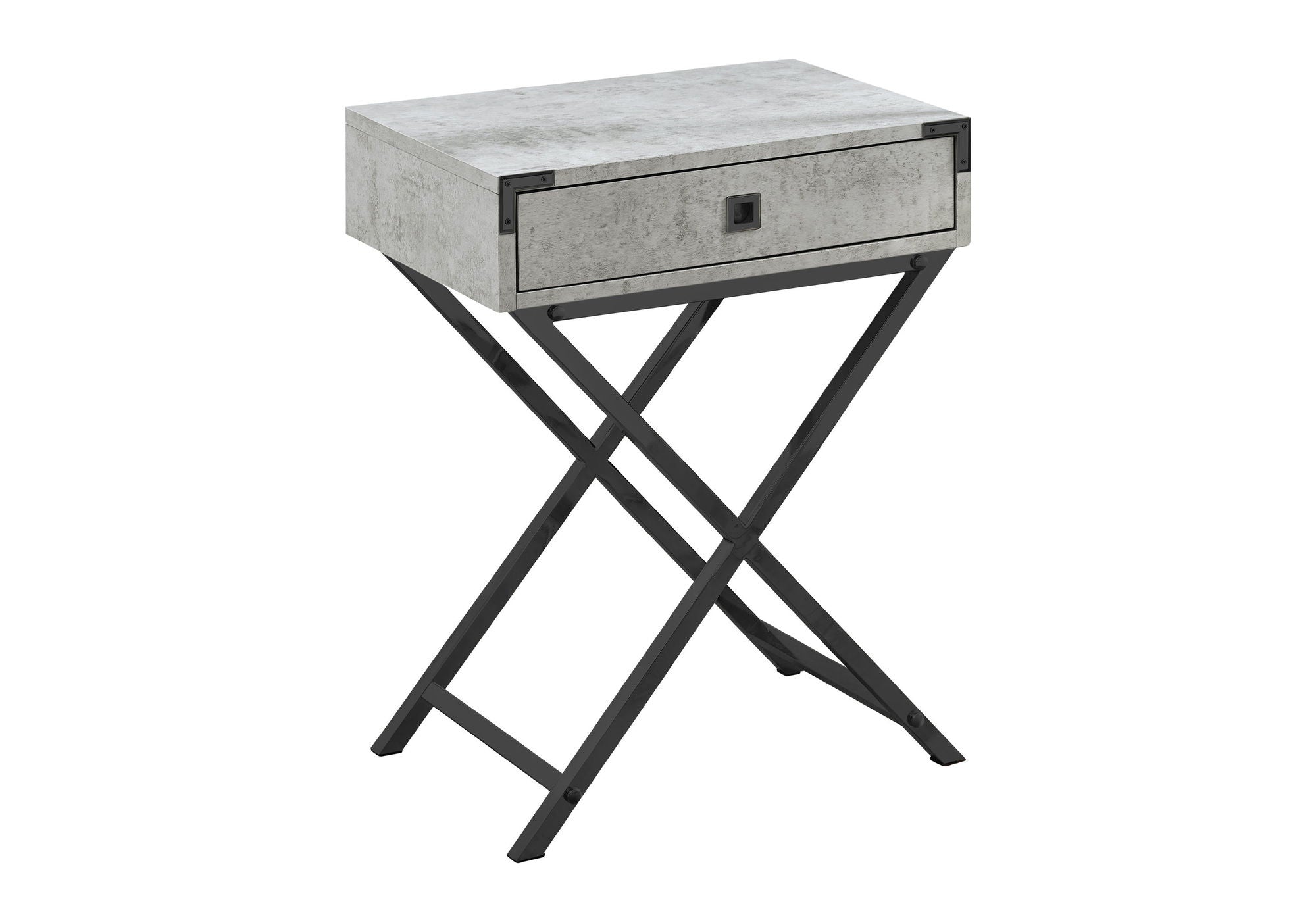 Accent Side Table, Storage Drawer, Contemporary Convenient Design - Gray
