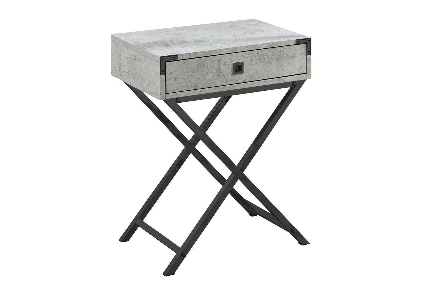 Accent Side Table, Storage Drawer, Contemporary Convenient Design - Gray