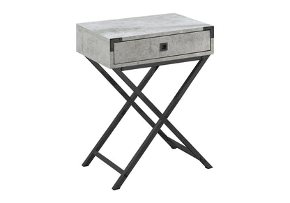 Accent Side Table, Storage Drawer, Contemporary Convenient Design - Gray