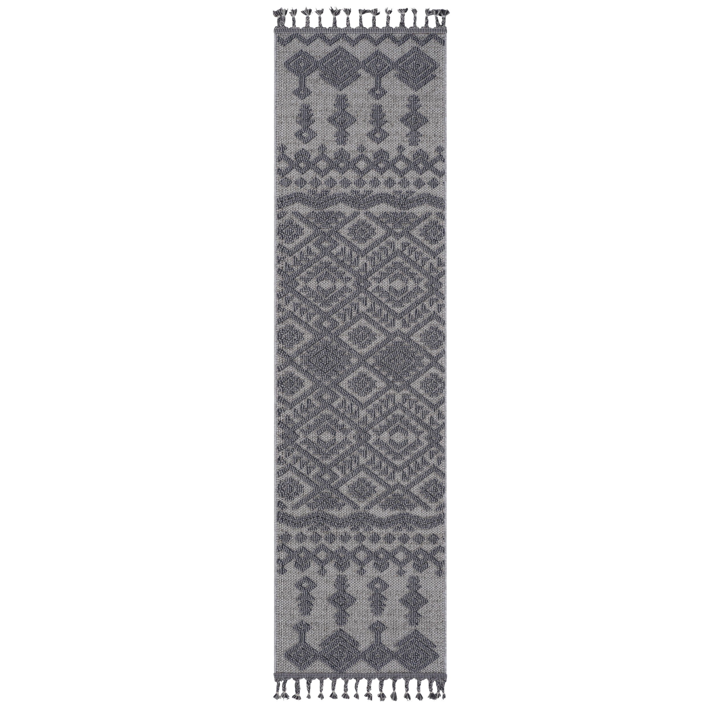 Guros - 2' X 8' Traditional Indoor / Outdoor Area Rug - White / Gray