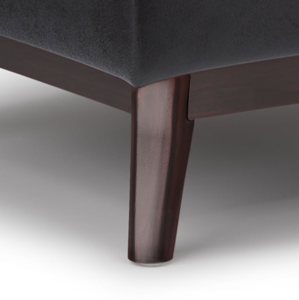 Owen - Tray Top Small Coffee Table Storage Ottoman - Distressed Black