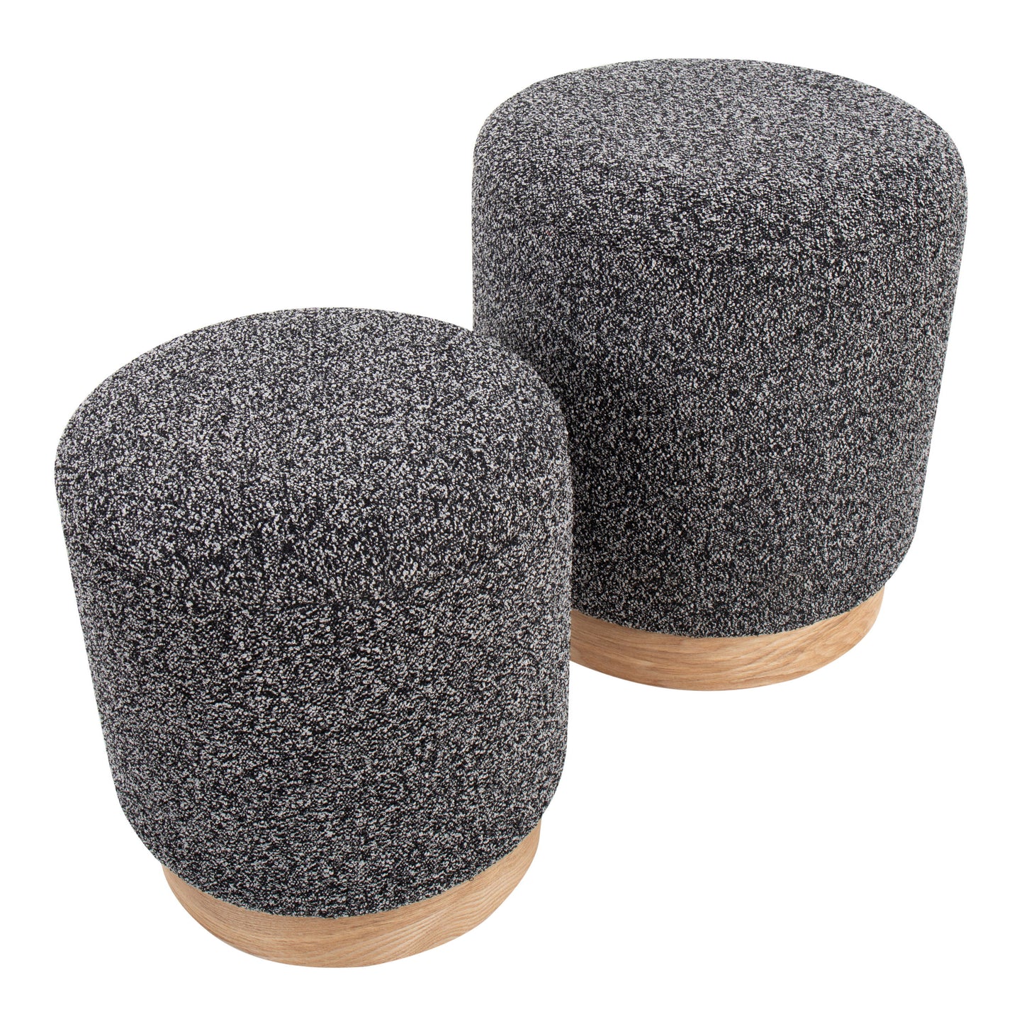 Marla - Contemporary Nesting Ottoman Set - Natural / Black