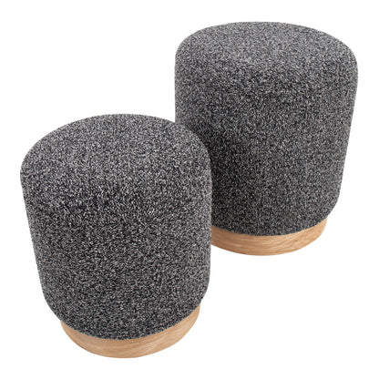 Marla - Contemporary Nesting Ottoman Set - Natural / Black