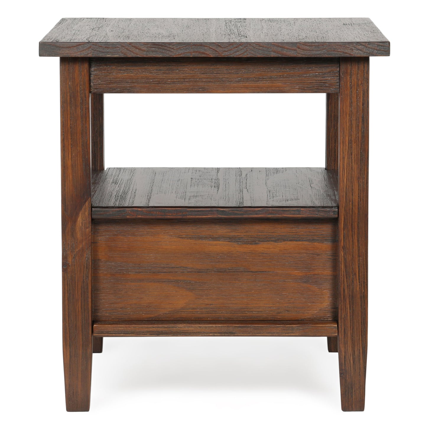 Warm Shaker - End Table - Distressed Charcoal Brown