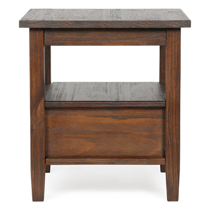 Warm Shaker - End Table - Distressed Charcoal Brown