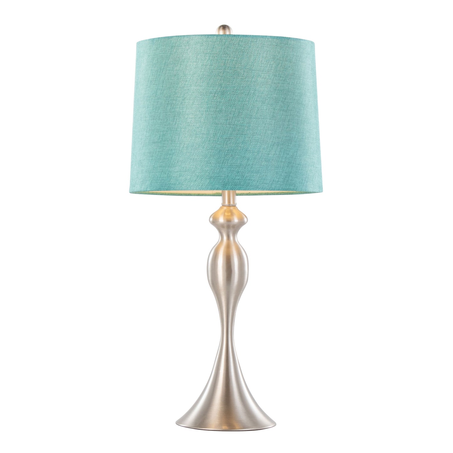 Ashland - Contemporary Table Lamp (Set of 2) - Nickel / Turquoise