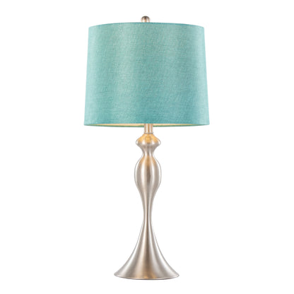 Ashland - Contemporary Table Lamp (Set of 2) - Nickel / Turquoise