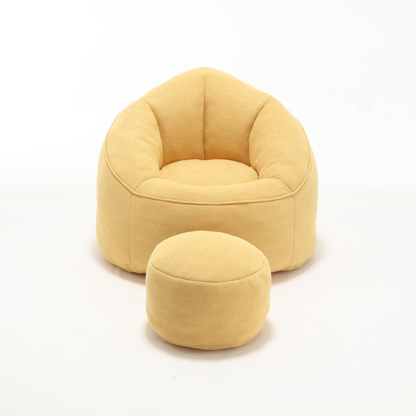 Bedding Bean Bag Sofa Chair High Pressure Foam Bean Bag Chair Adult Material With Padded Foam Padding Compressed Bean Bag With Footrest - Yellow