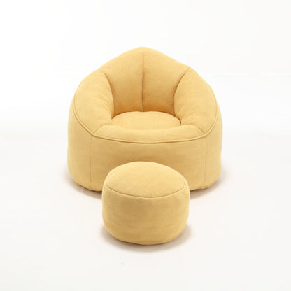 Bedding Bean Bag Sofa Chair High Pressure Foam Bean Bag Chair Adult Material With Padded Foam Padding Compressed Bean Bag With Footrest - Yellow