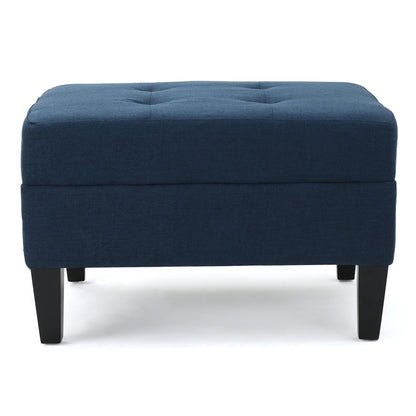 Foot Rest Under Desk Ottoman, Rectangle Foot Stool, Footrest Leg Rest For Sofa, Ottoman Rest Stools For Living Room Entryway - Navy Blue