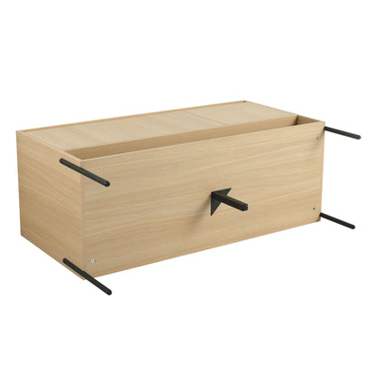 Modern Bathroom Vanity Combo With Single Resin Sink And Storage Cabinet, Multilayer Solid Wood - Oak