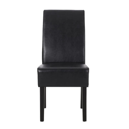 Contemporary Dining Chair (Set of 2) With Rubberwood Legs - Black