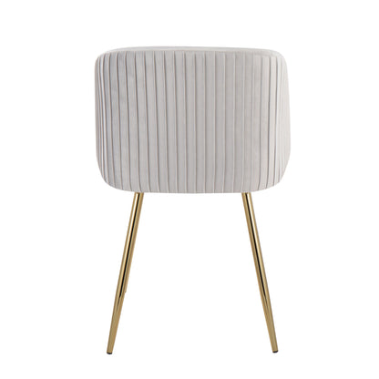 Fran - Pleated Contemporary Chair (Set of 2) - Gold / Silver