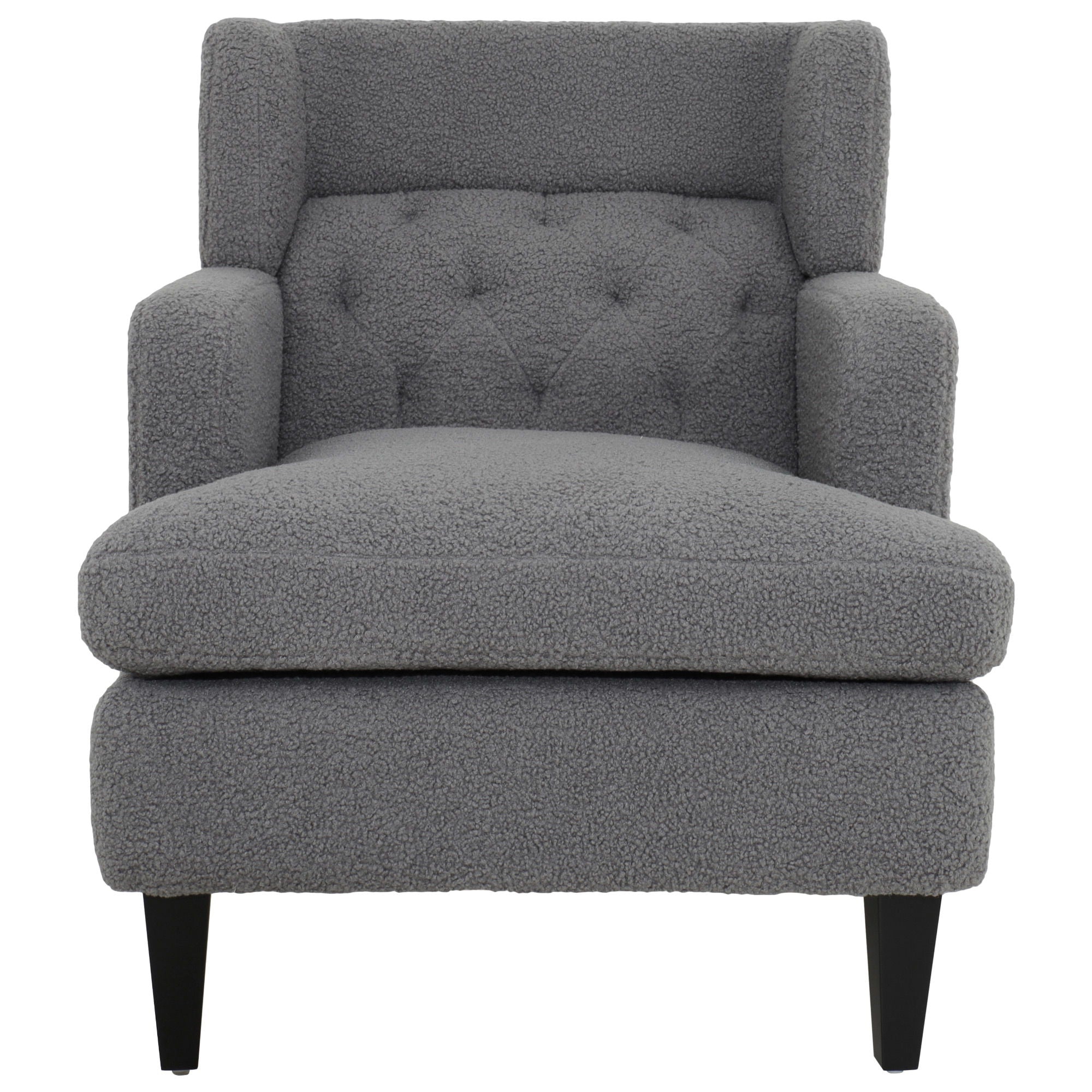 Upholstered Accent Chair Tufted Armchair For Living Room - Dark Gray