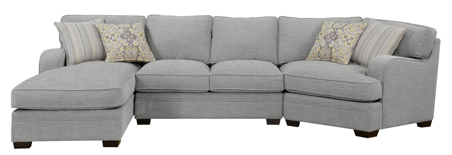 Berza - Left Side Facing Chaise Sectional - Gray
