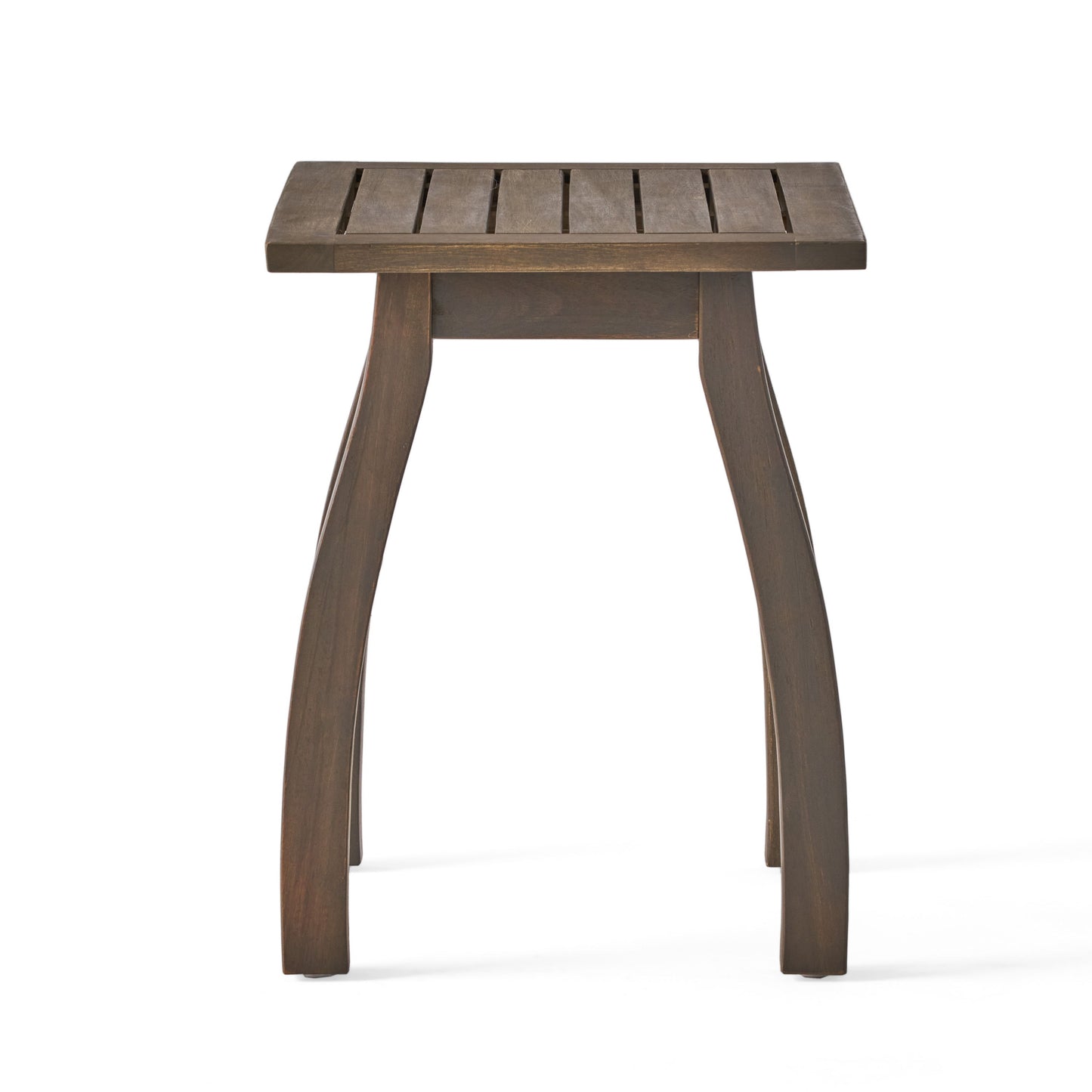 Kinesis - Outdoor Side Table With Slatted Top And Wood Frame - Gray