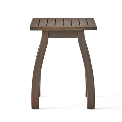 Kinesis - Outdoor Side Table With Slatted Top And Wood Frame - Gray