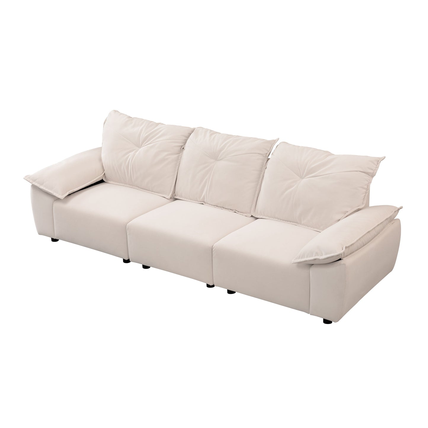 Modern Fabric Sofa With Removable Pillowcase And Backrest, Easy Care - Beige