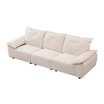Modern Fabric Sofa With Removable Pillowcase And Backrest, Easy Care - Beige
