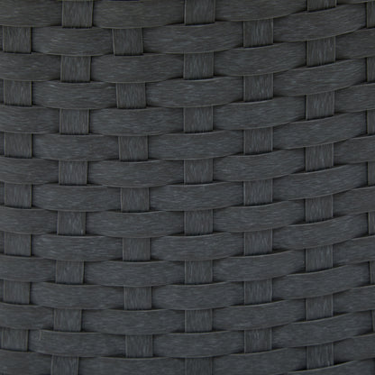 Modern Swivel Wicker Lounge Chair With Pe Rattan And Iron Frame, Round Design - Gray