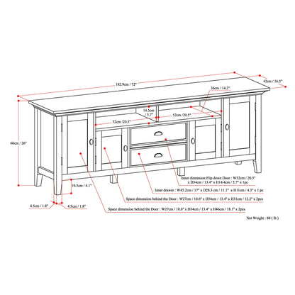 Redmond - TV Media Stand - Hickory Brown
