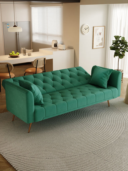 Convertible Double Folding Living Room Sofa Bed - Green