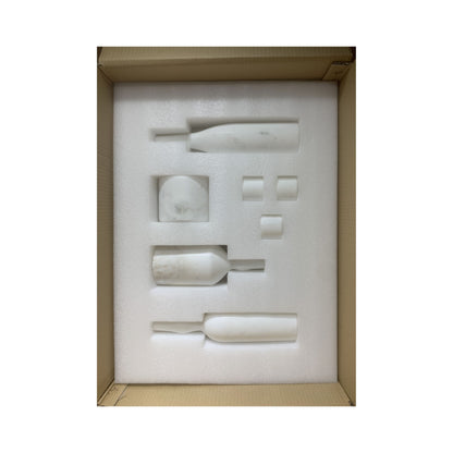 Luxury Natural Marble Living Room Accessories Set, 7 Pieces, Genuine Real Marble - White