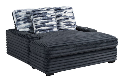 Shine - Lounger Sofa With USB - Gray