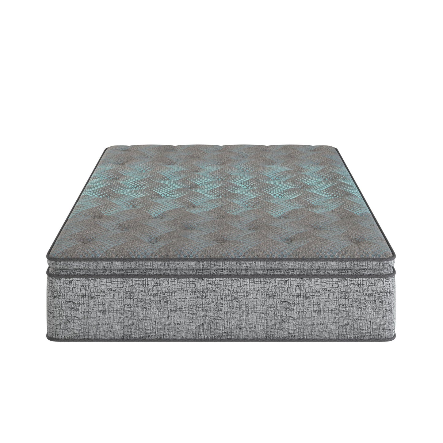 Comfort Care - 10" Twin Hybrid Euro Top Mattress Plush Comfort - Gray / Blue