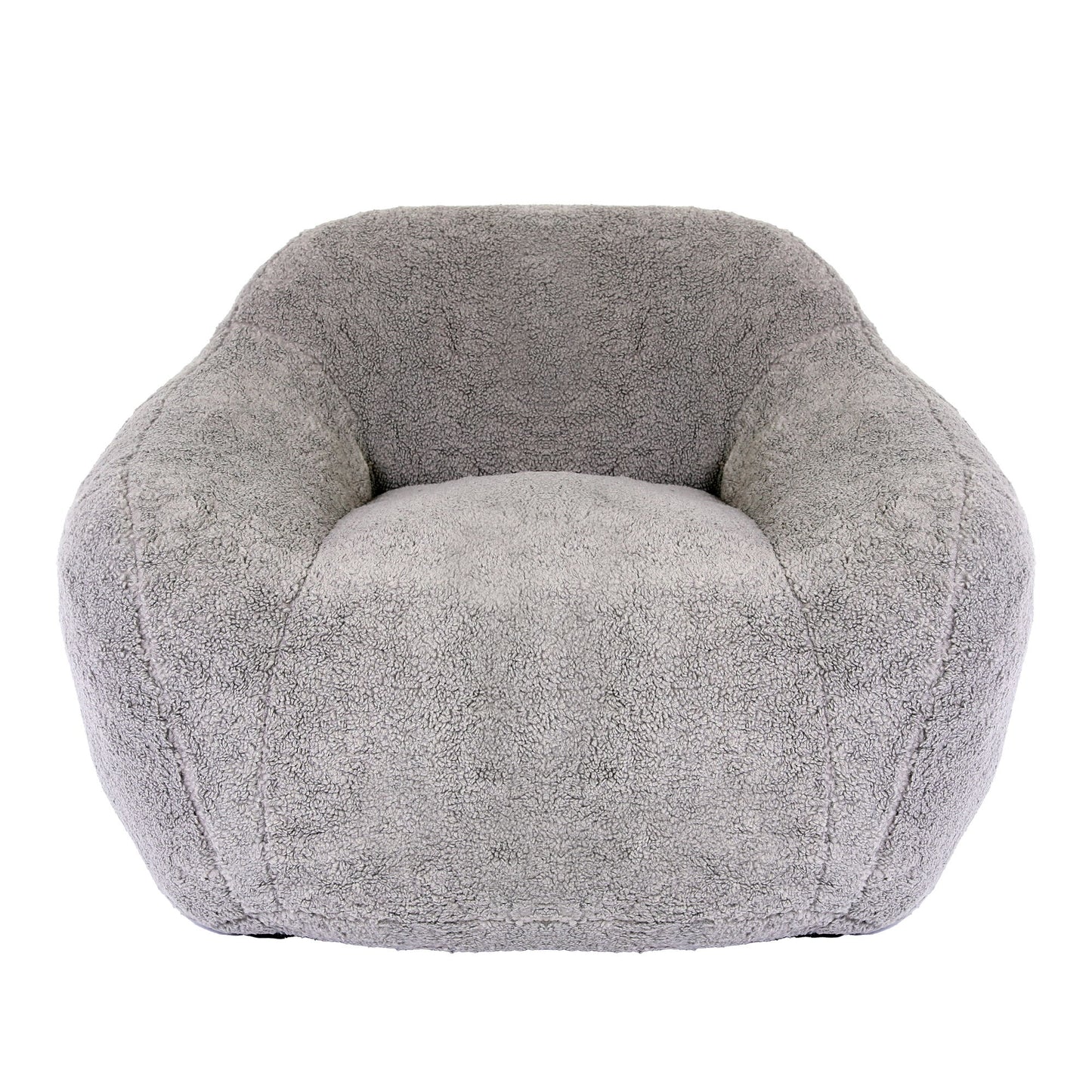 Giant Bean Bag Chair For Adults, Spacious Memory Foam Bean Bag Sofa With Armrests Teddy Fabric, Comfy Seating For Living Room Or Bedroom - Light Gray