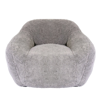 Giant Bean Bag Chair For Adults, Spacious Memory Foam Bean Bag Sofa With Armrests Teddy Fabric, Comfy Seating For Living Room Or Bedroom - Light Gray