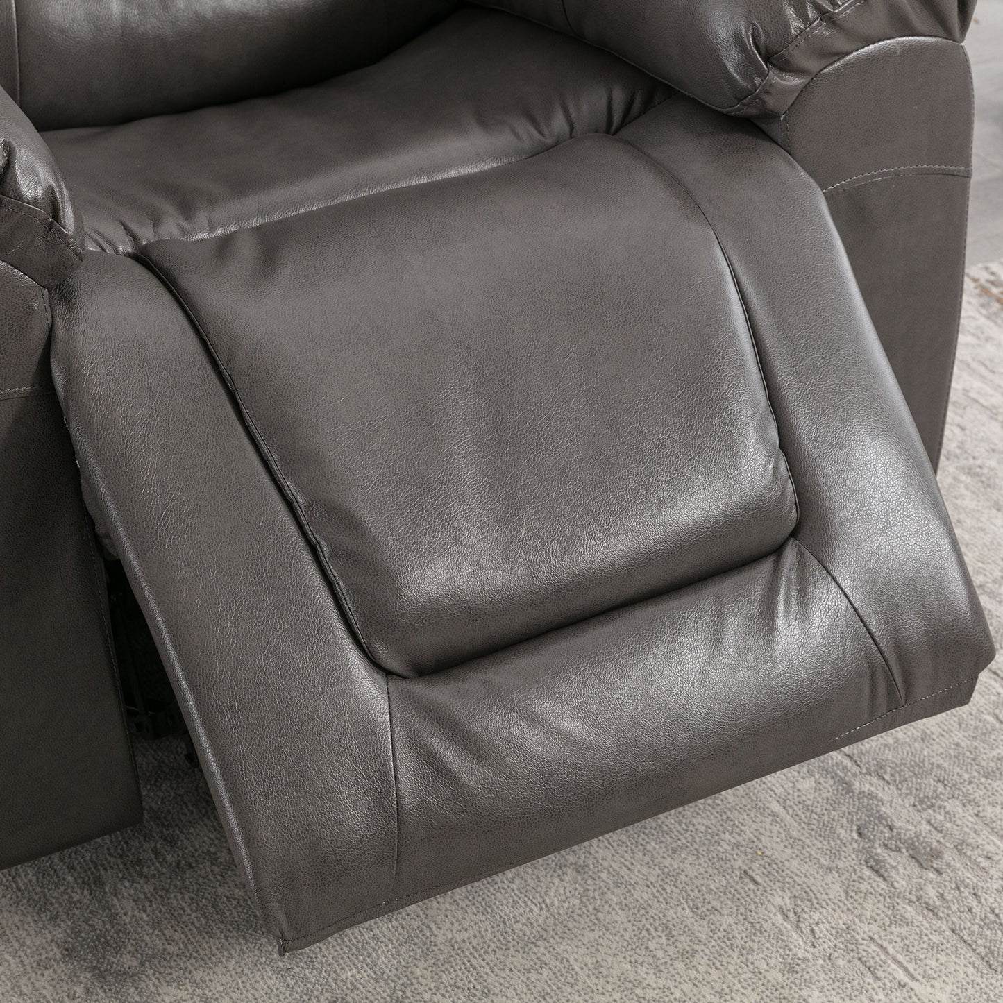 2 Seater Home Theater Recliner Manual Recliner Chair With A Storage Box And Two Cup Holders For Living Room - Gray