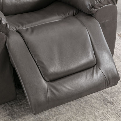 2 Seater Home Theater Recliner Manual Recliner Chair With A Storage Box And Two Cup Holders For Living Room - Gray