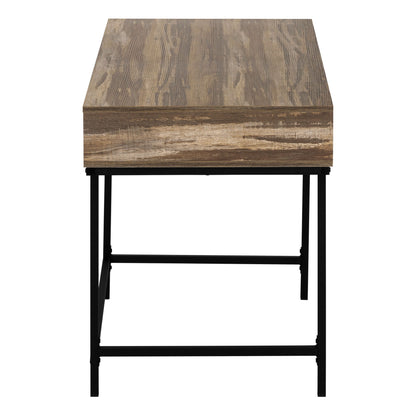 Computer Desk For Home Office, Laptop, Storage Drawers, Contemporary Versatile Placement - Brown