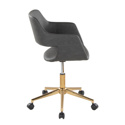 Margarite - Contemporary Task Chair - Gold / Gray