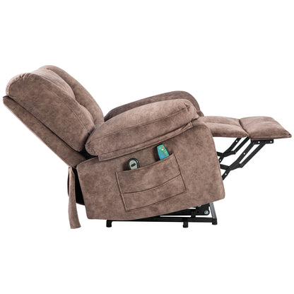 Power Lift Recliner Chair Sofa With Massage - Brown