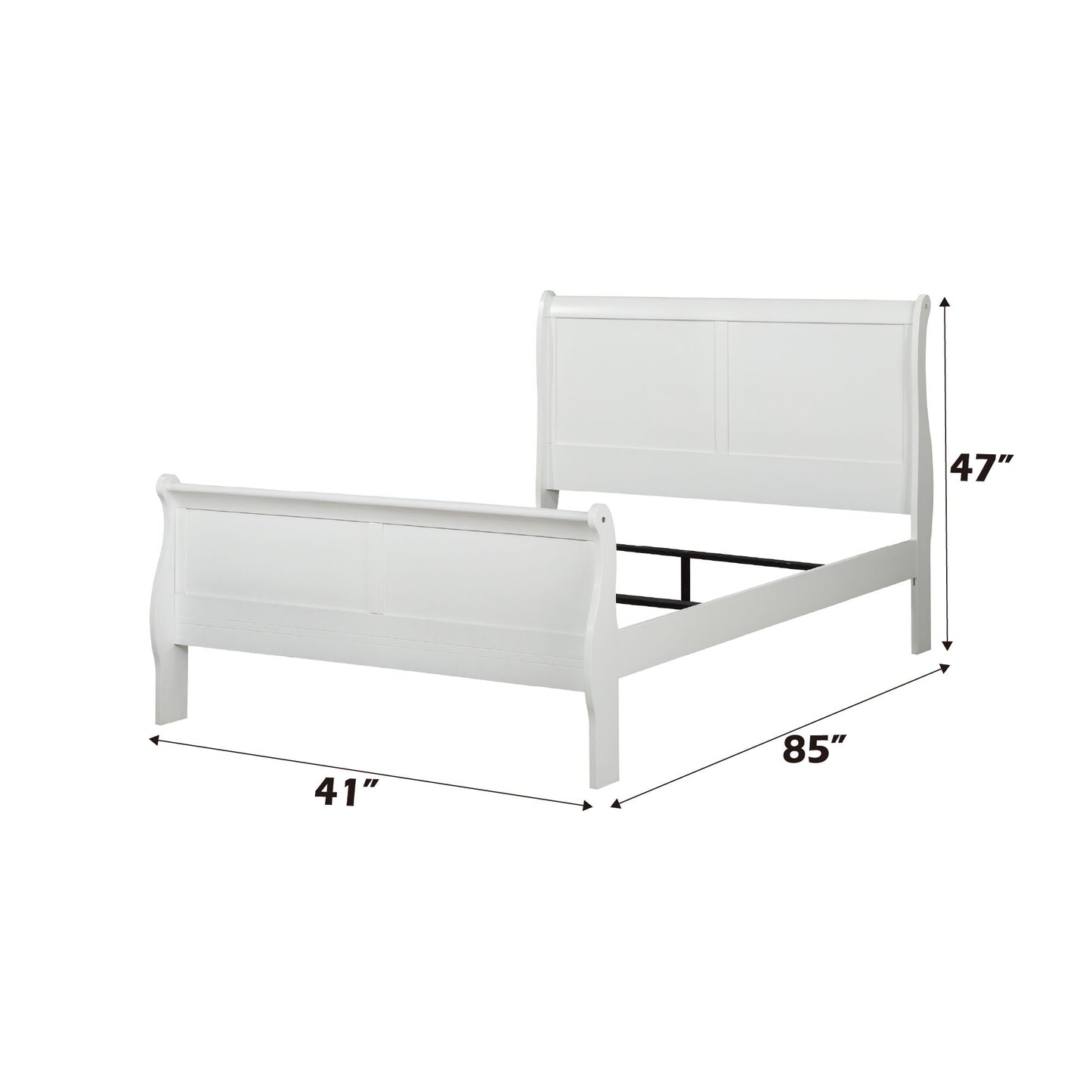 Louis Philippe - Twin Bed - White