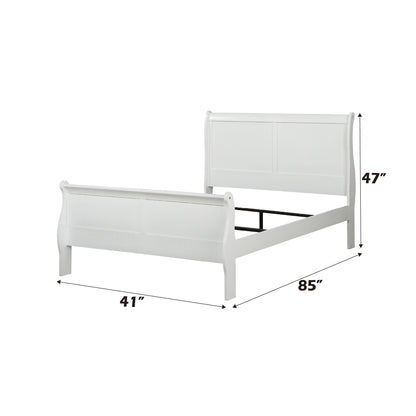 Louis Philippe - Twin Bed - White